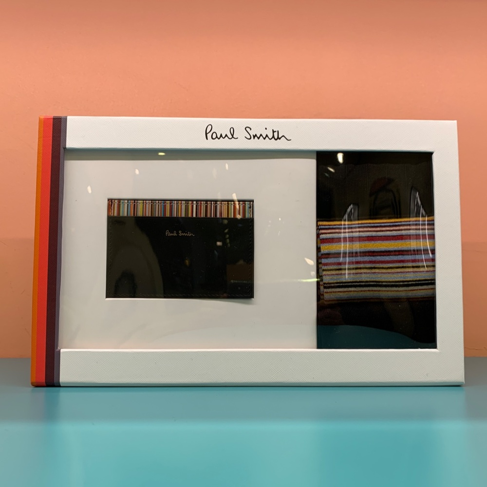 NWT Paul Smith Men's Card Holder and Sock Gift Set